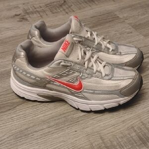 Nike Initiator Metallic Silver and Red Running Shoes Women Size 9